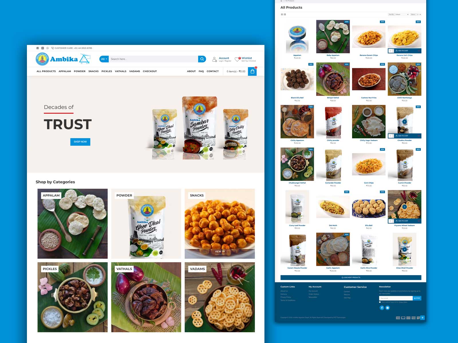 eCommerce portal for food brand