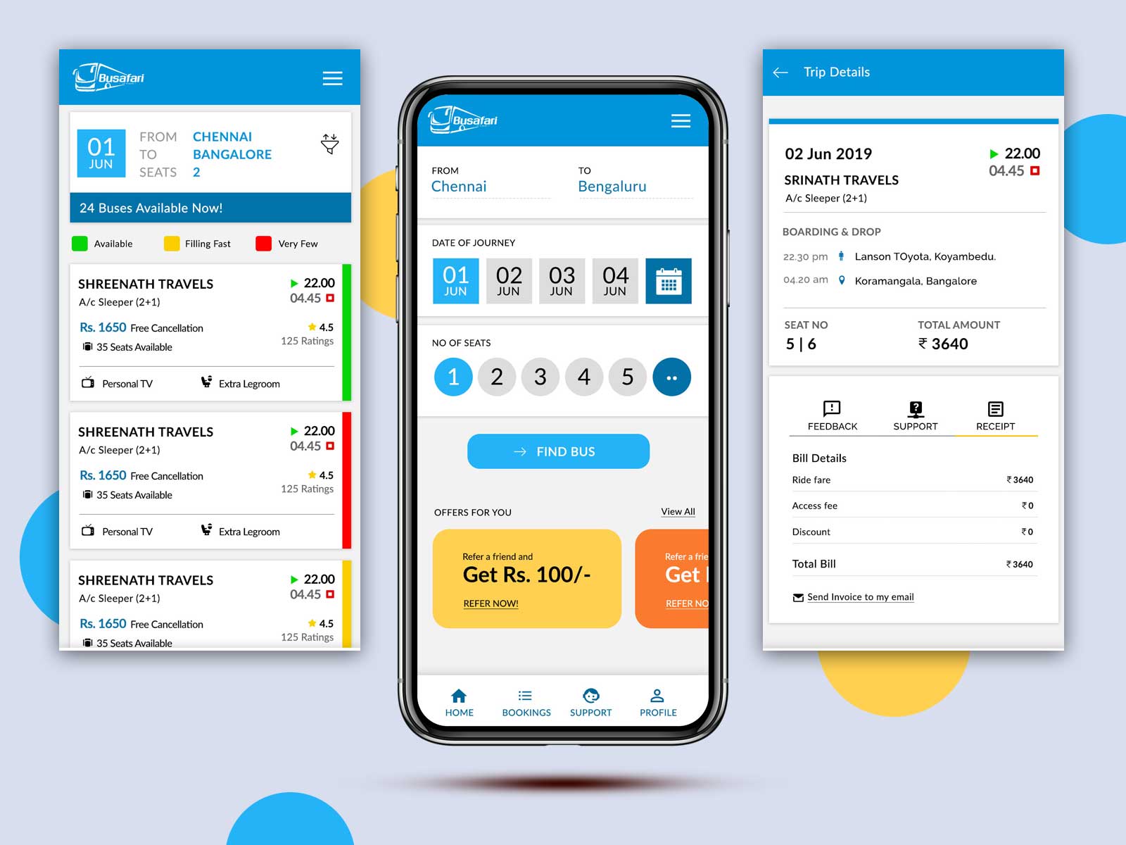 Mobile app for Bus booking